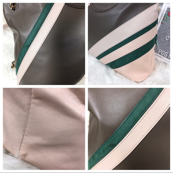 🌸SOLD🌸 Tory Burch Fleming Stripe Leather Tote - Picture 7 of 8